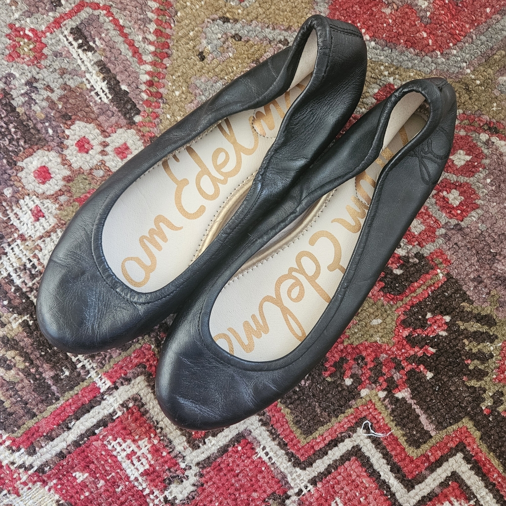 Sam Edelman Classic Black Leather Flats